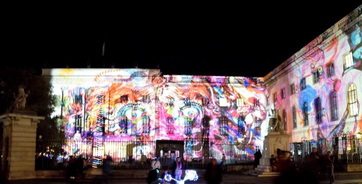 Festival of Lights an der Humboldt-Universität - gegenüber vom Bebelplatz - im Oktober 2018.