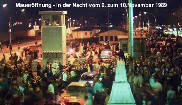 Maueröffnung in der Nacht vom 9. zum 10. November 1989 in Berlin Bornholmer Straße