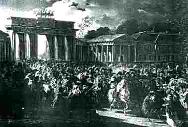 Kupferstich um 1810 - Brandenburger Tor - Einzug Kaiser Napoleons