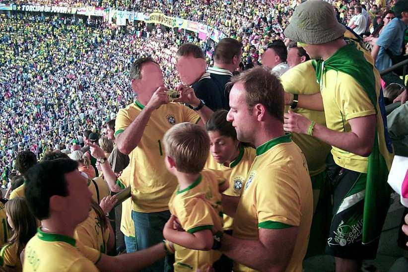 Rubens Barrichello beim WM Spiel Brasilien-Kroatien