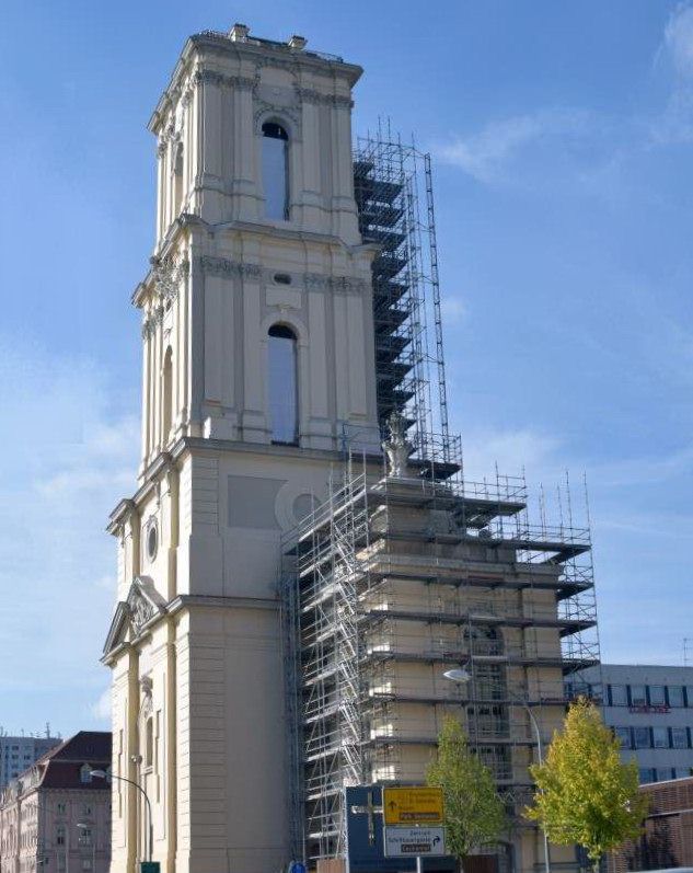 Endphase des Aufbaus der Potsdamer Garnisonkirche - Sept. 2023.
