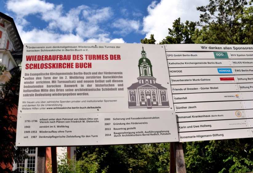 Beschreibung  - Baustellenvorhaben Schlosskirche Buch in Berlin.