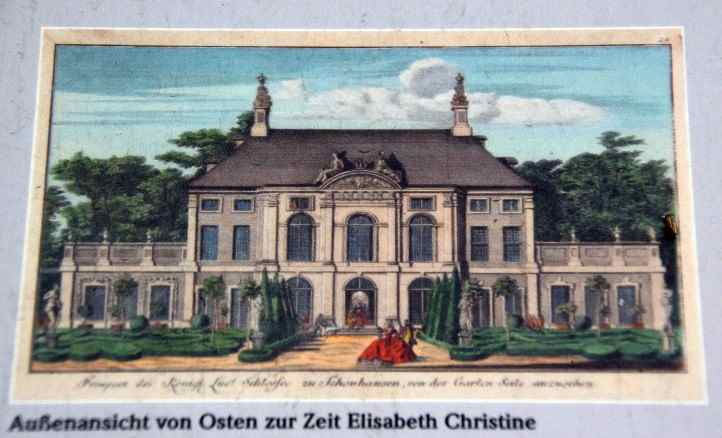 Außenansicht Schloss Schönhausen zu Lebzeiten der Königin.