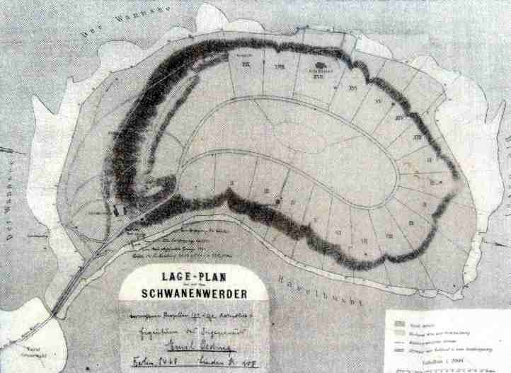 Lage-Plan der Insel Schwanenwerder.