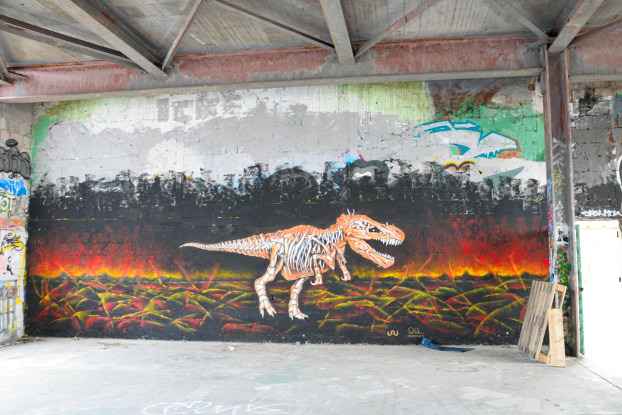 Graffit-Kunst auf den Etagen des ehemaligen Radargebäudes