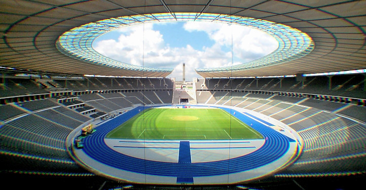 Innenansicht umgestaltetes Olympiastadion Berlin.