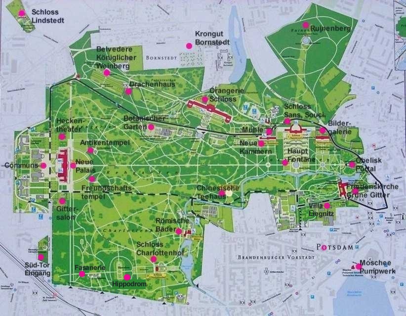 Plan vom Park Sanssouci - Potsdam.