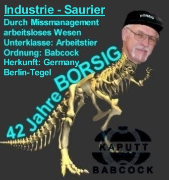 Borsig-Industriesaurier - 42 Arbeitsjahre bei der Fa. Borsig in Berlin-Tegel.
